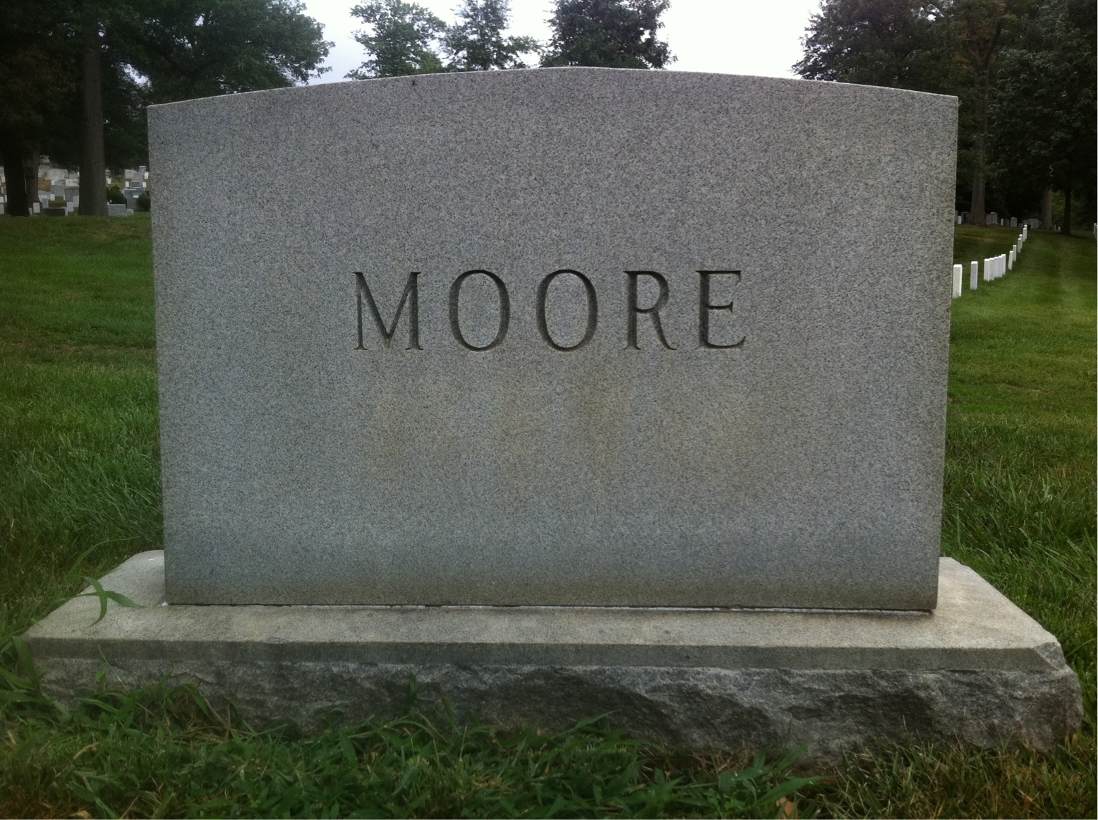 Back of headstone — Silas Moore