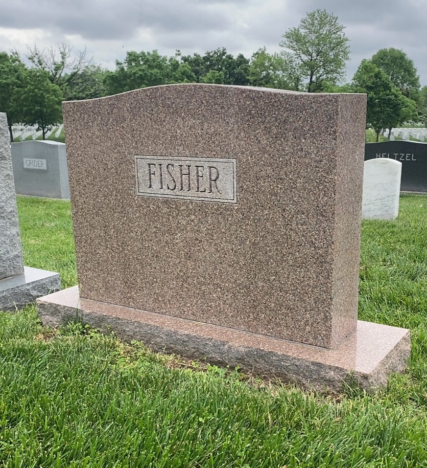 Back of headstone — Harry B Fisher