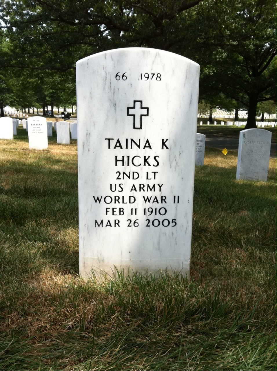 Back of headstone — Raymond Hicks