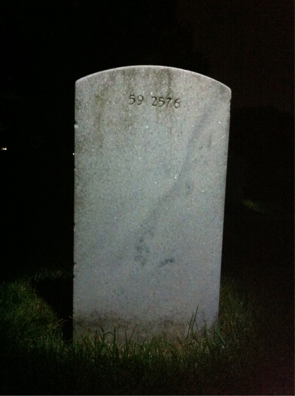 Back of headstone — William S Logan