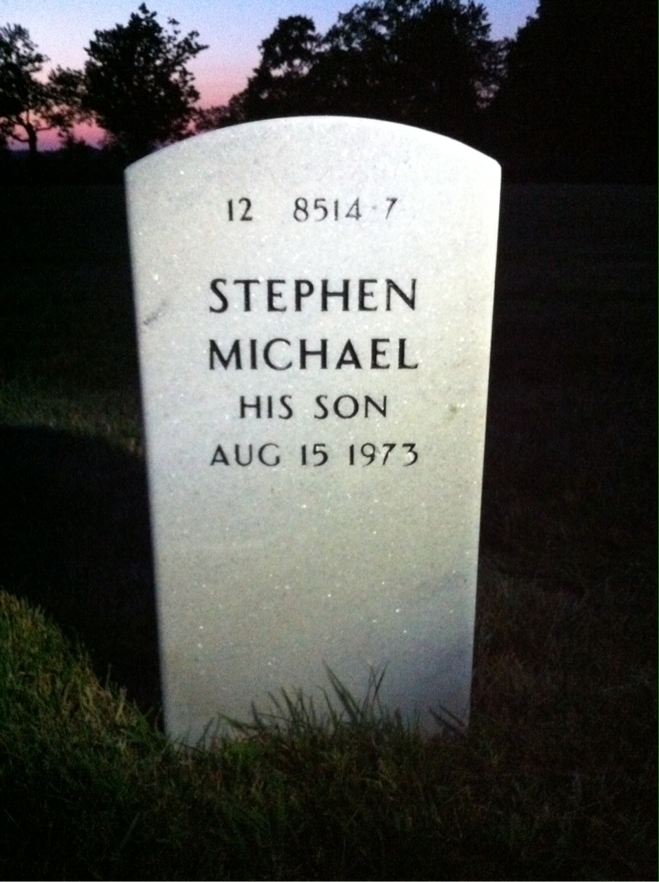 Back of headstone — William Kelly