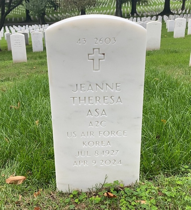 Back of headstone — Paul Asa