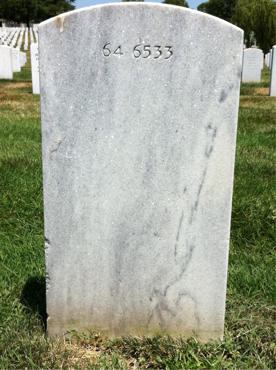 Back of headstone — Ervin Beekman