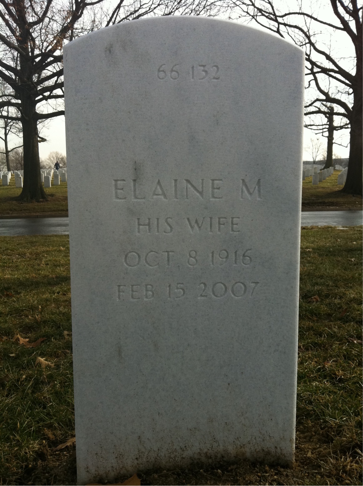 Back of headstone — Hugh Pacella