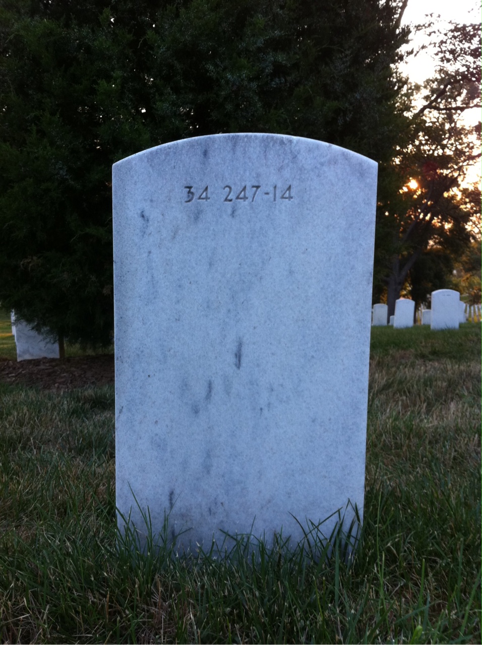 Back of headstone — Arthur Moreland
