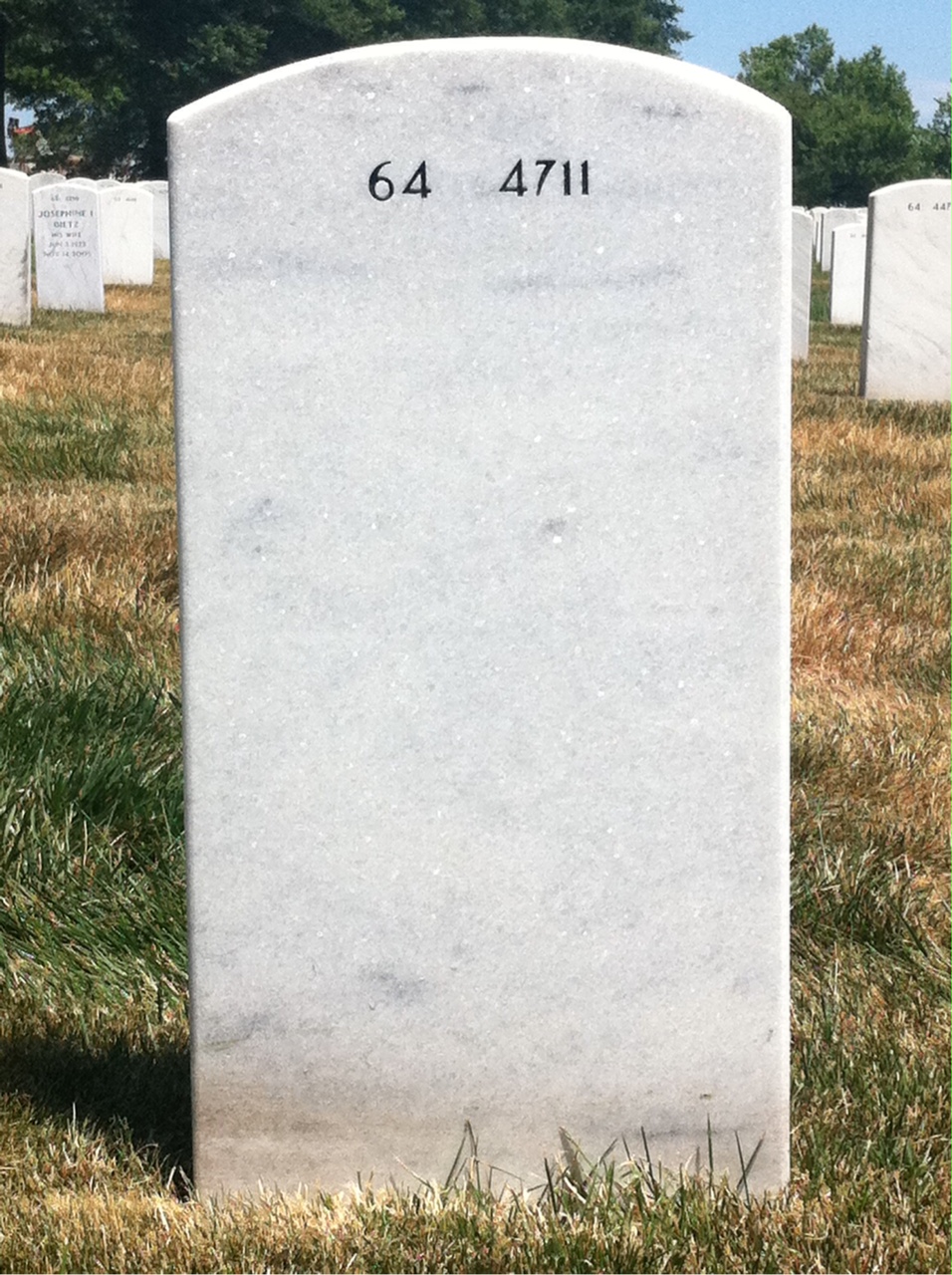 Back of headstone — Robert Armstrong