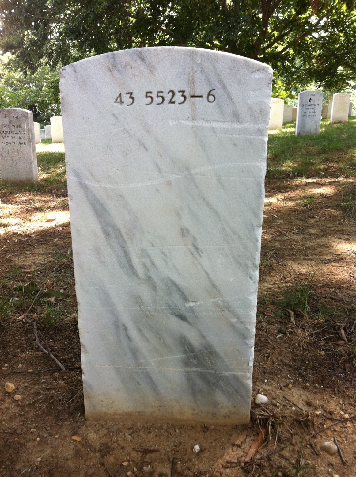 Back of headstone — William Joseph Pyott