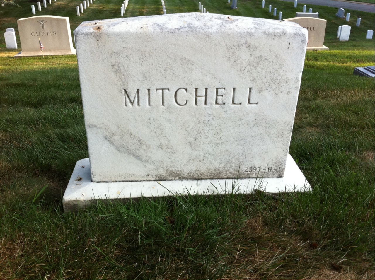 Back of headstone — James Mitchell