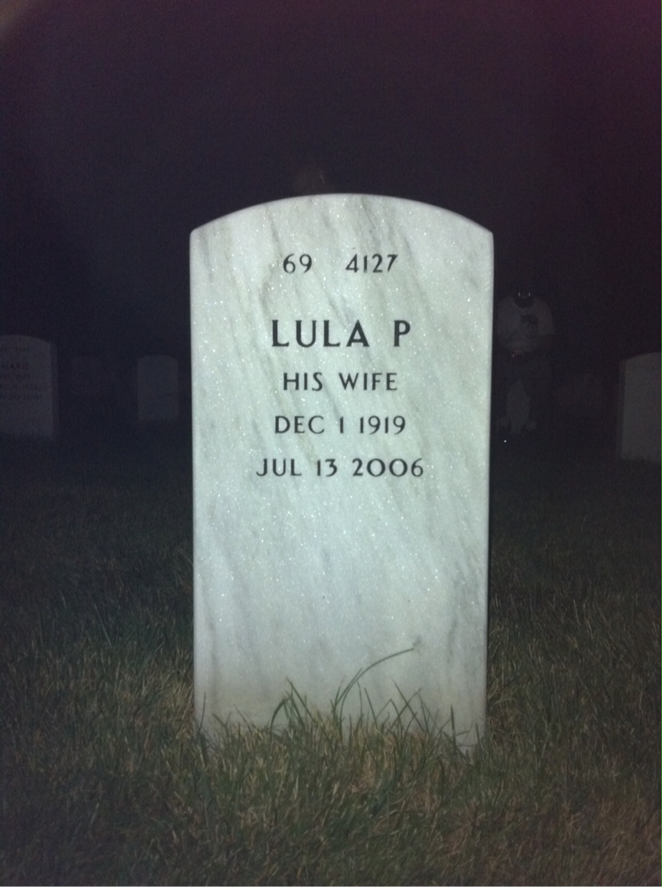 Back of headstone — Aubrey Gowens