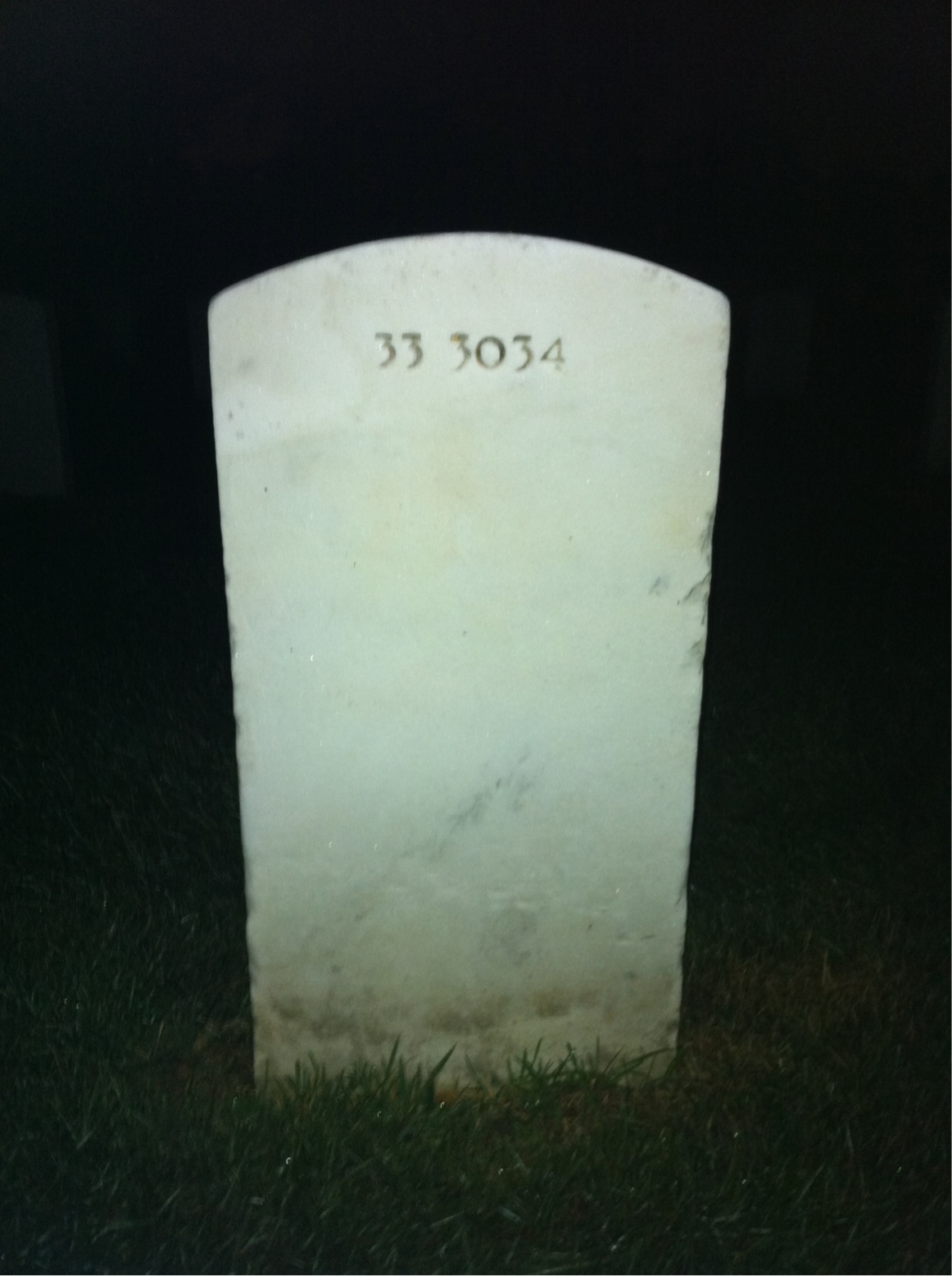 Back of headstone — William Baines