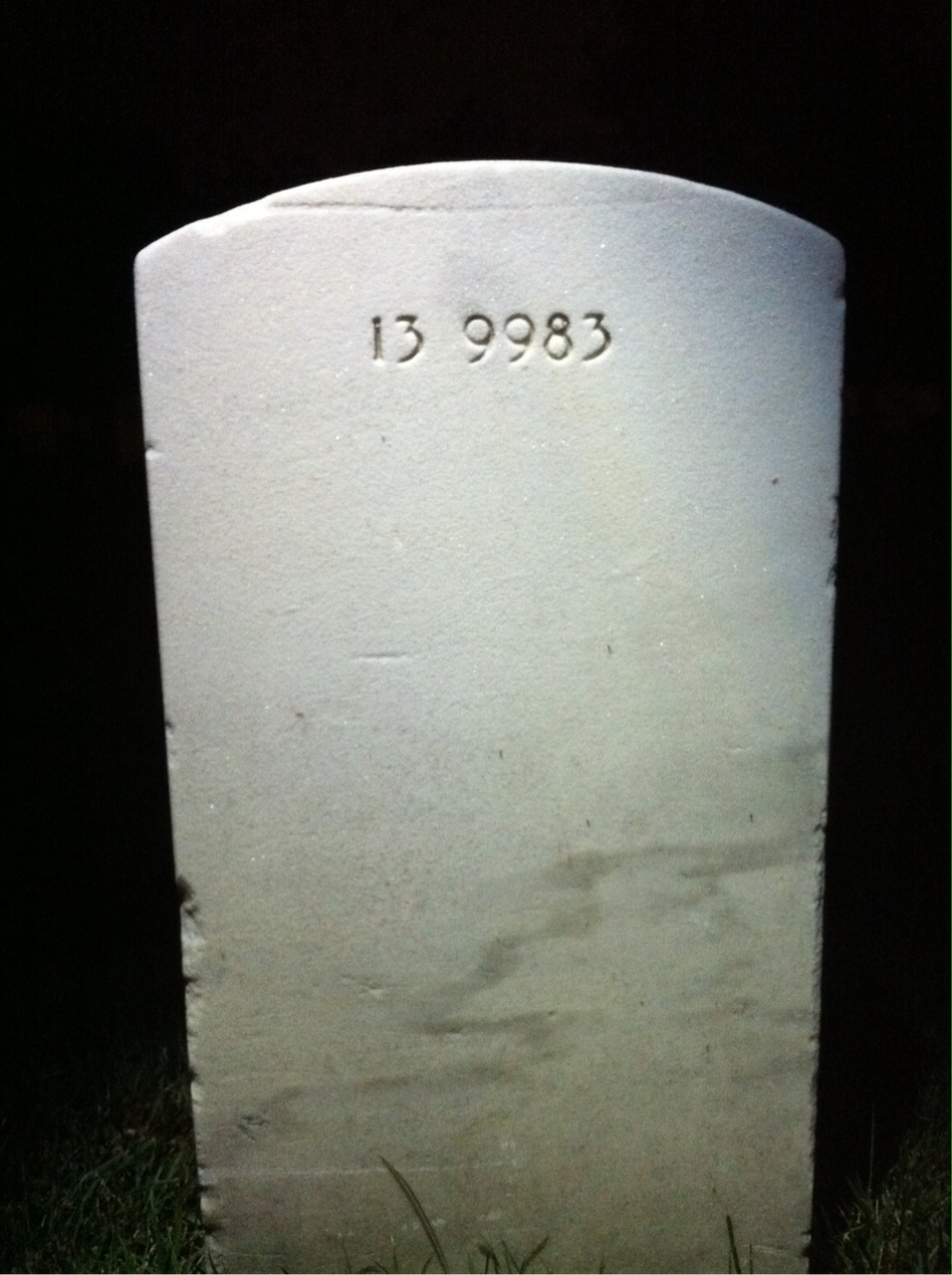 Back of headstone — Lewis Almes