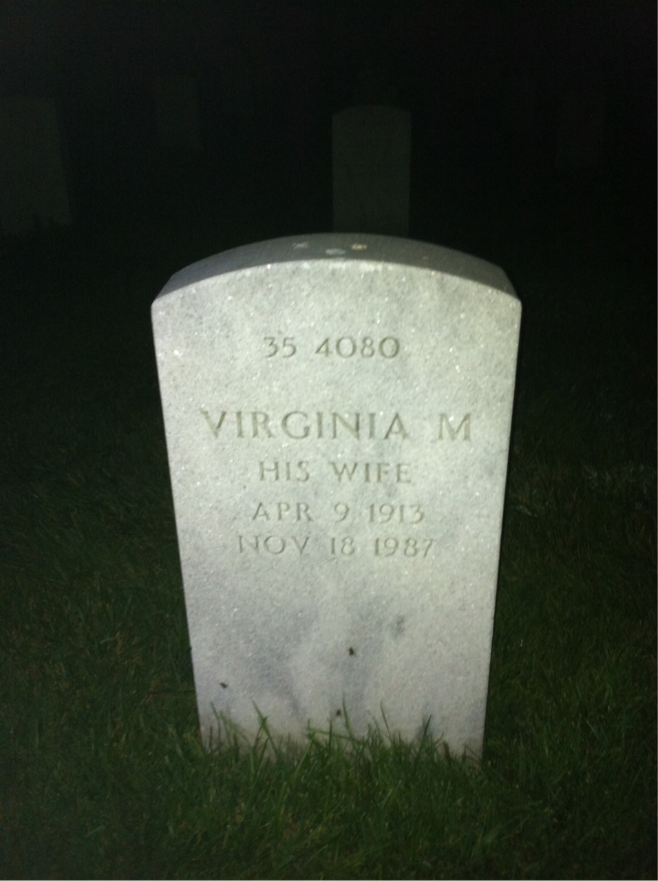 Back of headstone — Alford Chamberlain