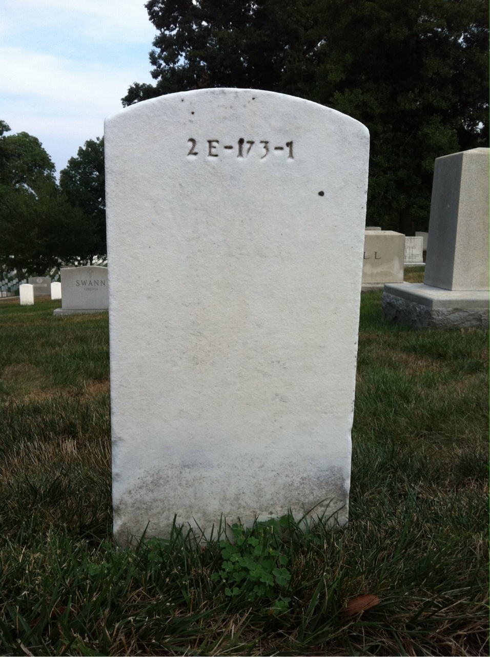 Back of headstone — Ruhl Arbogast