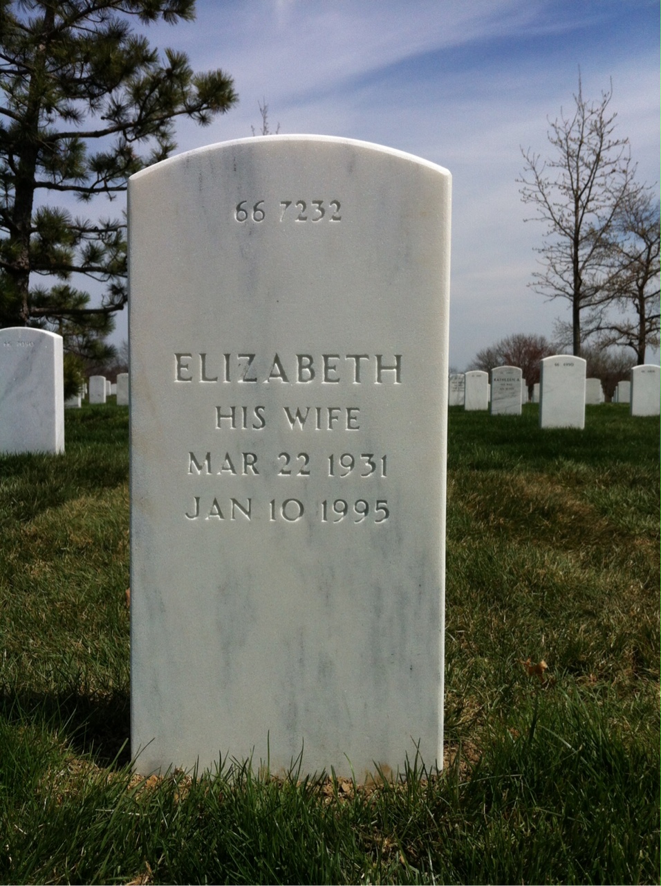 Back of headstone — William M Fanning