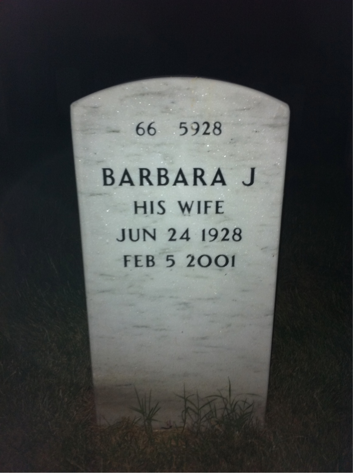 Back of headstone — Garnett Thomas
