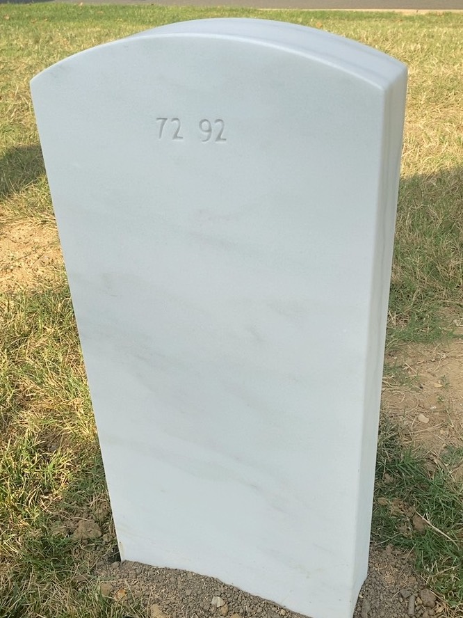 Back of headstone — Albert Bachand