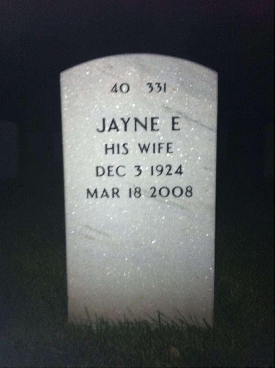 Back of headstone — Lester Harrison