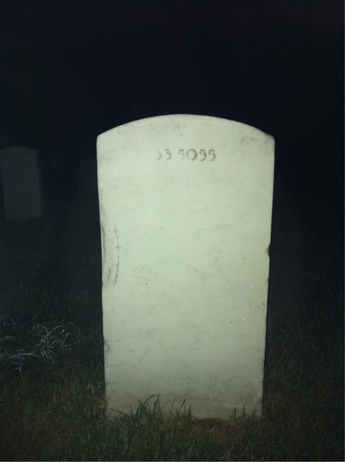 Back of headstone — Wilbur Baker