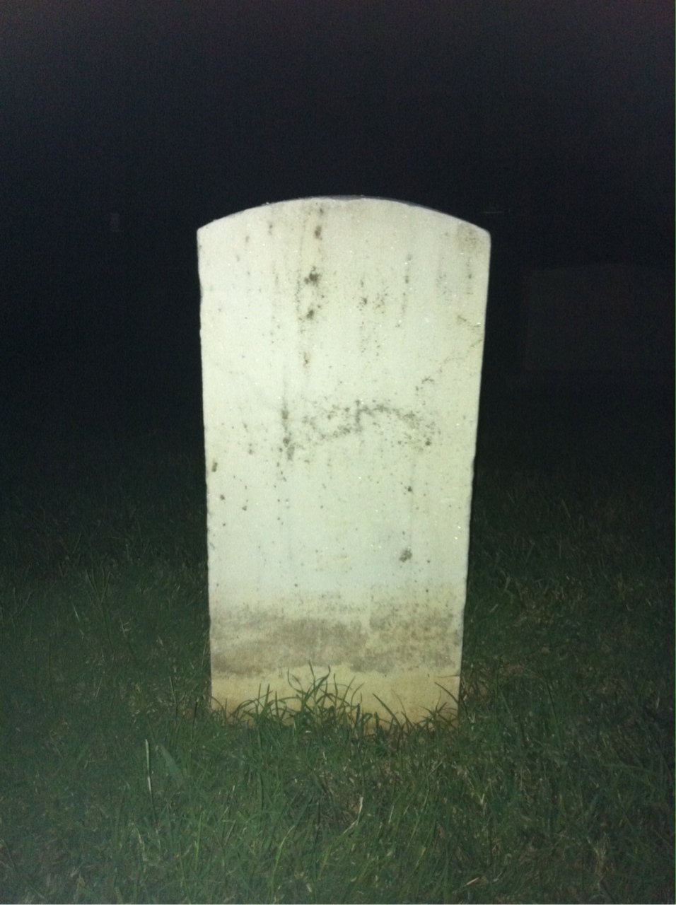 Back of headstone — James Moss