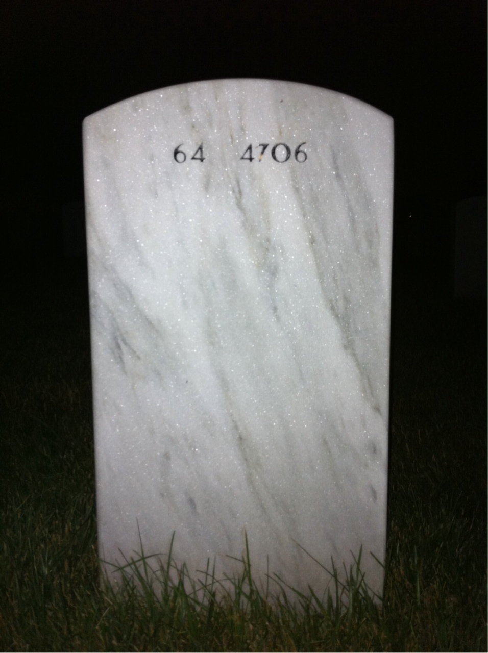 Back of headstone — Russell Mitchell