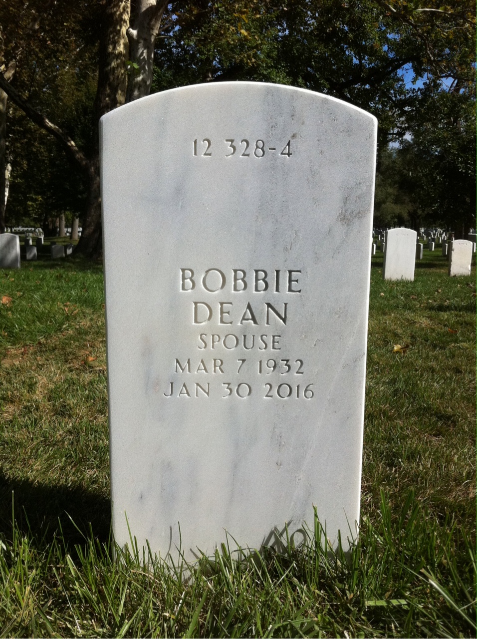 Back of headstone — Alva Hoover