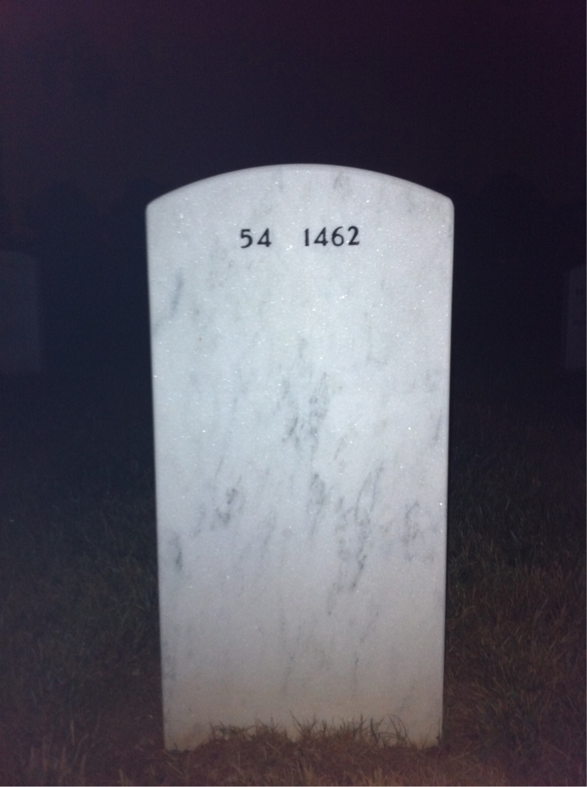 Back of headstone — William Mooney