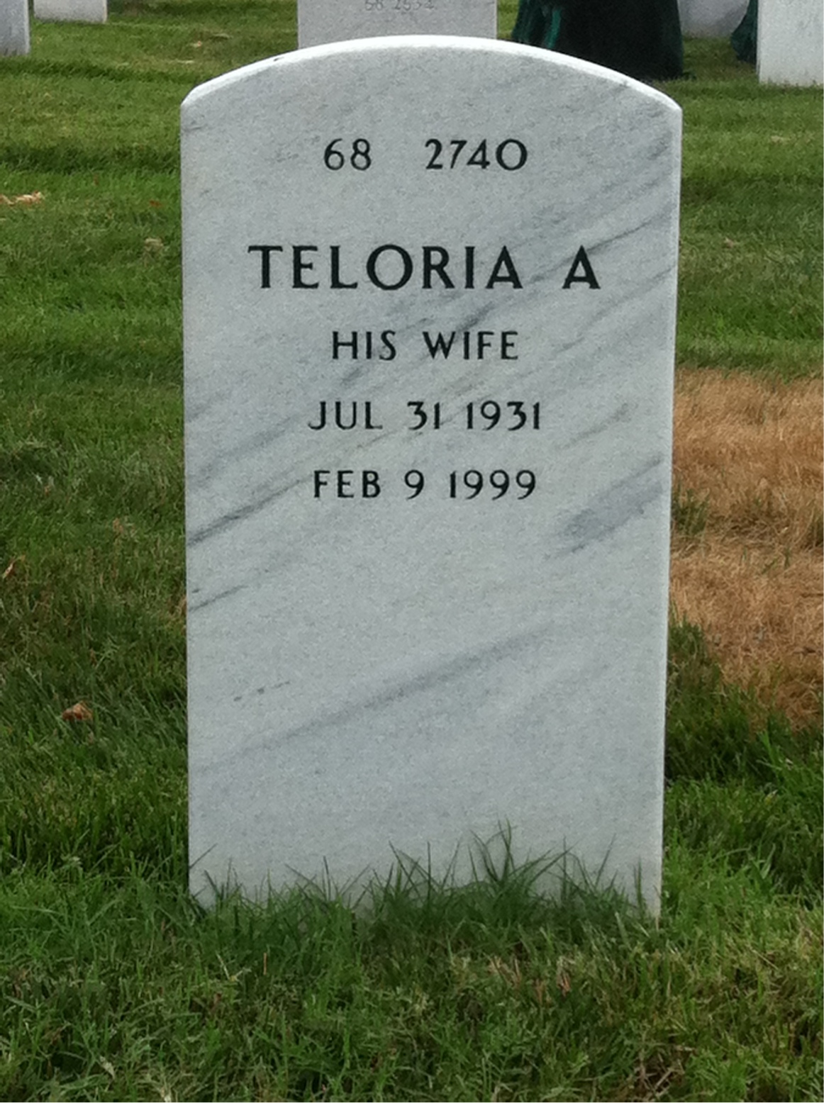 Back of headstone — Robert Brown