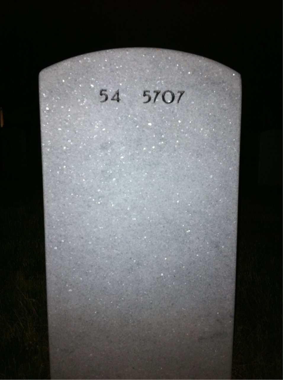 Back of headstone — Andrew Wilhelm