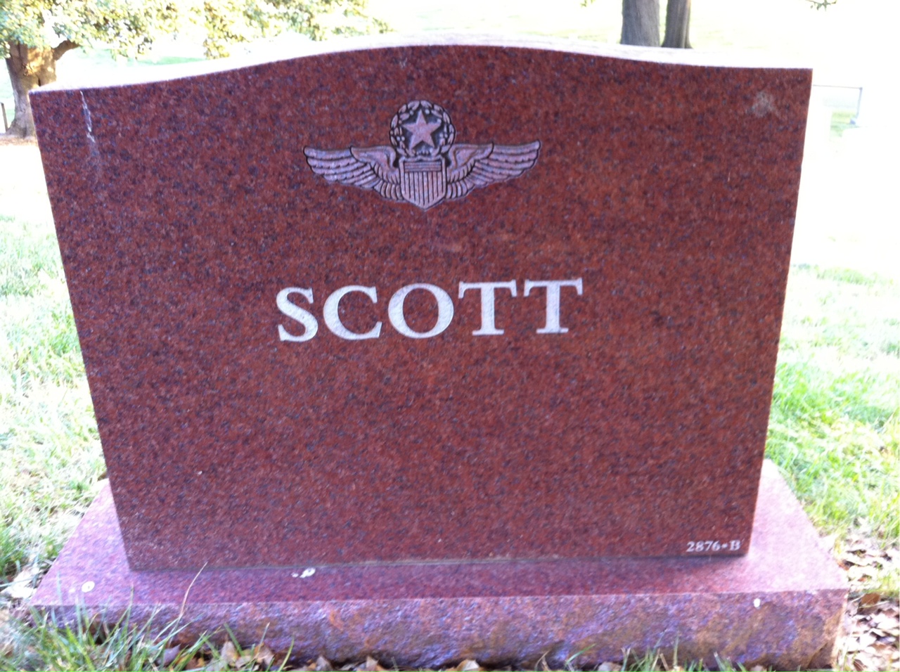 Back of headstone — Robert Scott