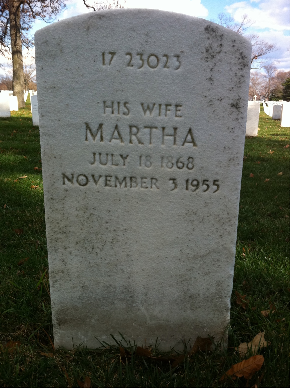 Back of headstone — James Mulvey