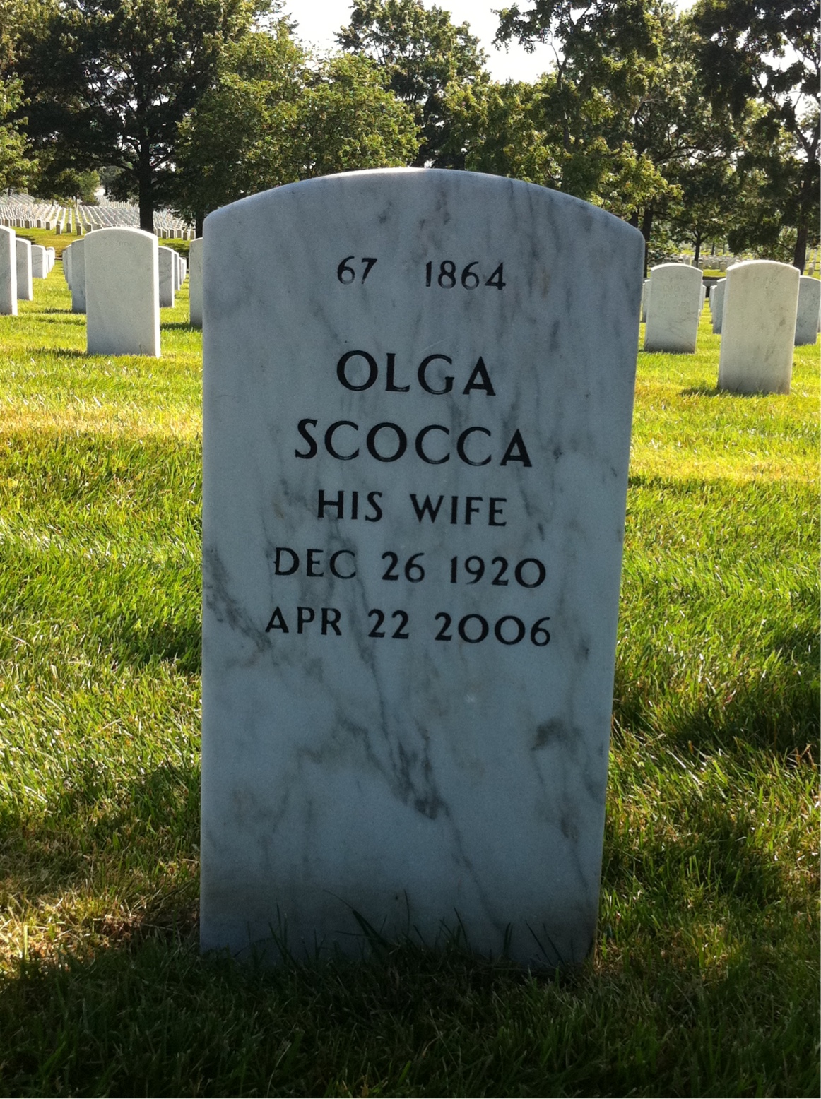 Back of headstone — Billie Shivak
