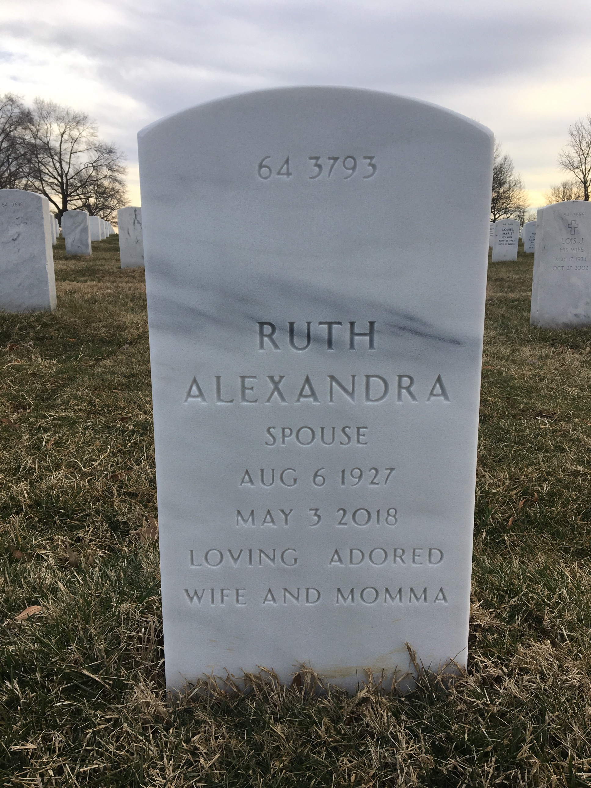 Back of headstone — Robert Yarber