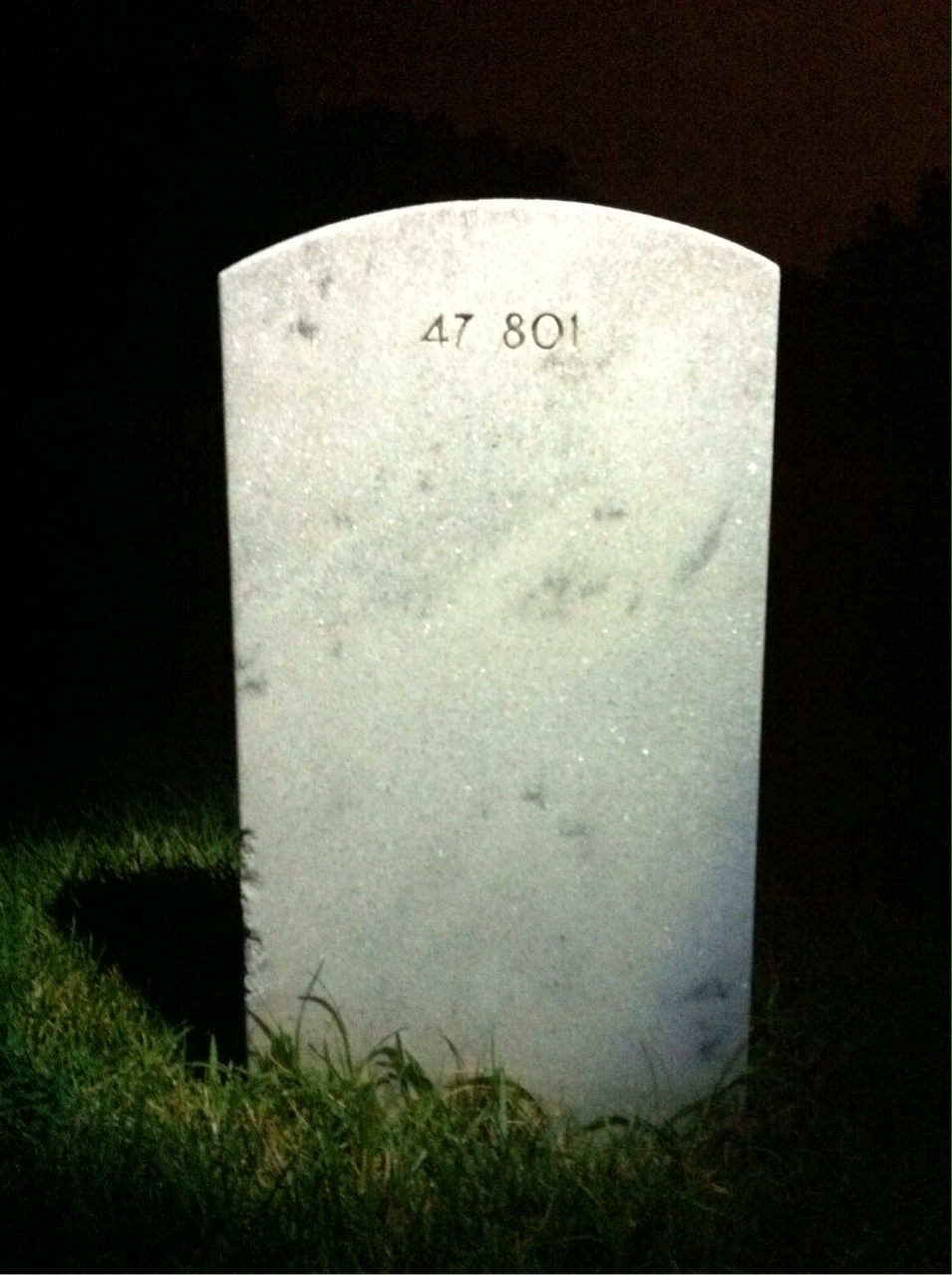 Back of headstone — Harvey Mitchell