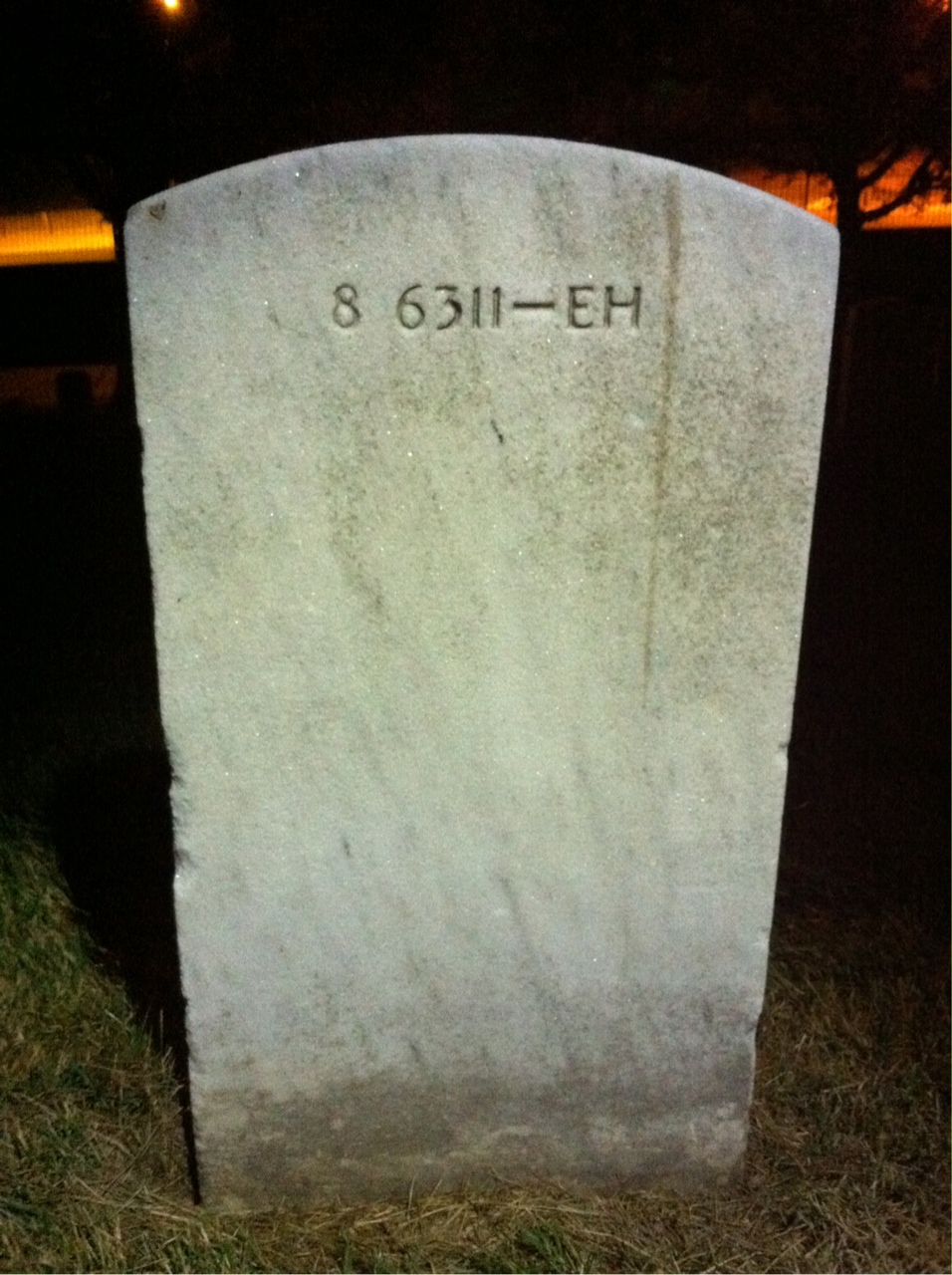 Back of headstone — Augusta Adams