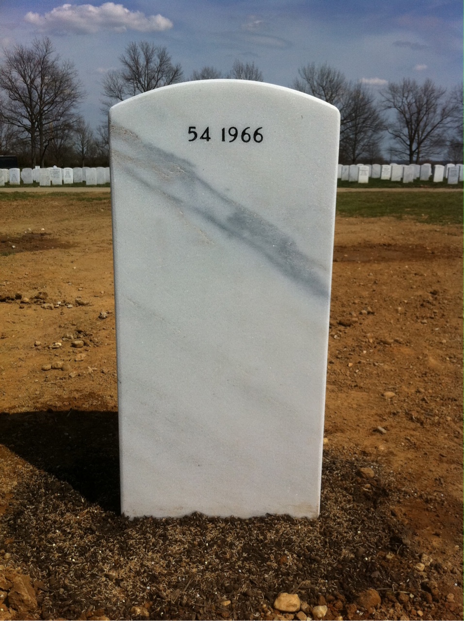 Back of headstone — William Bradberry