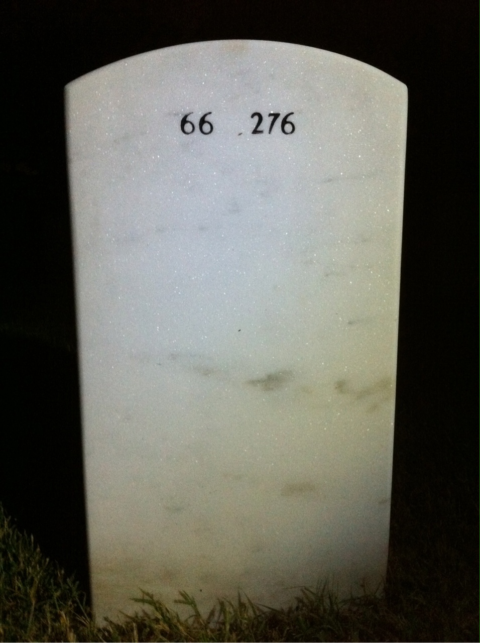 Back of headstone — James Blake