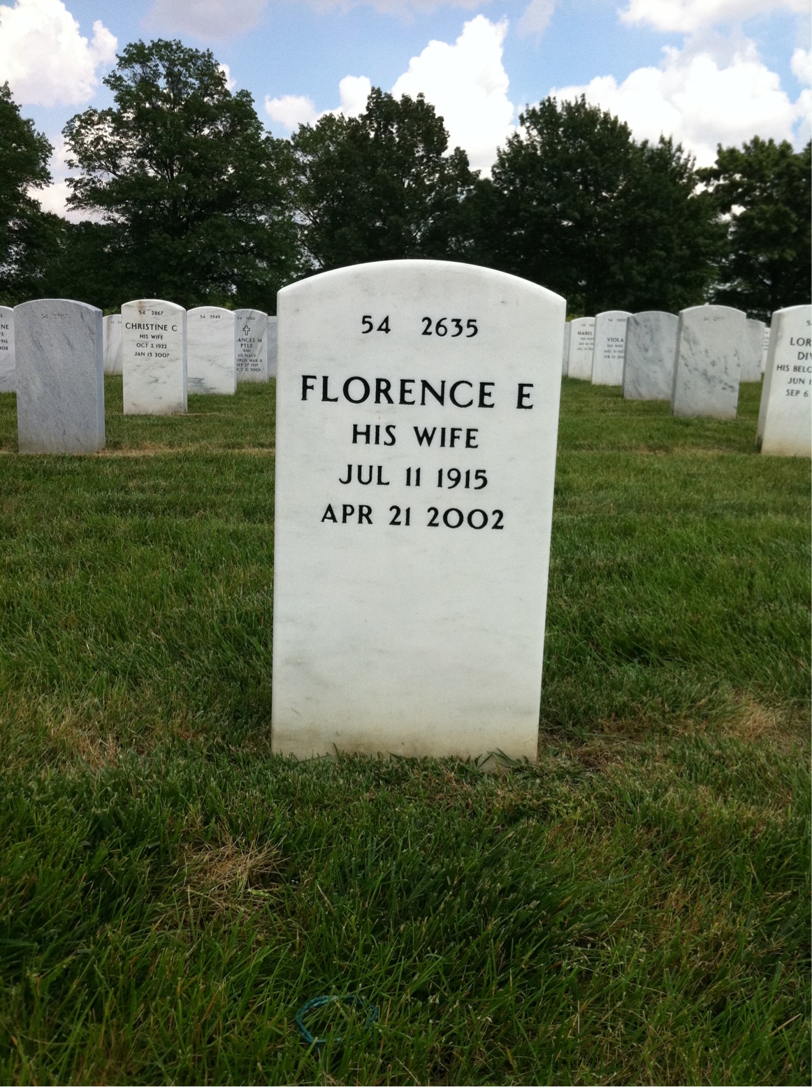Back of headstone — Guy Dewey