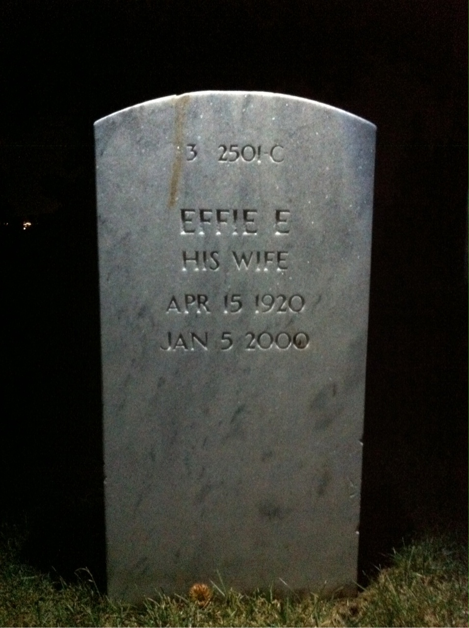 Back of headstone — George Mckenzie