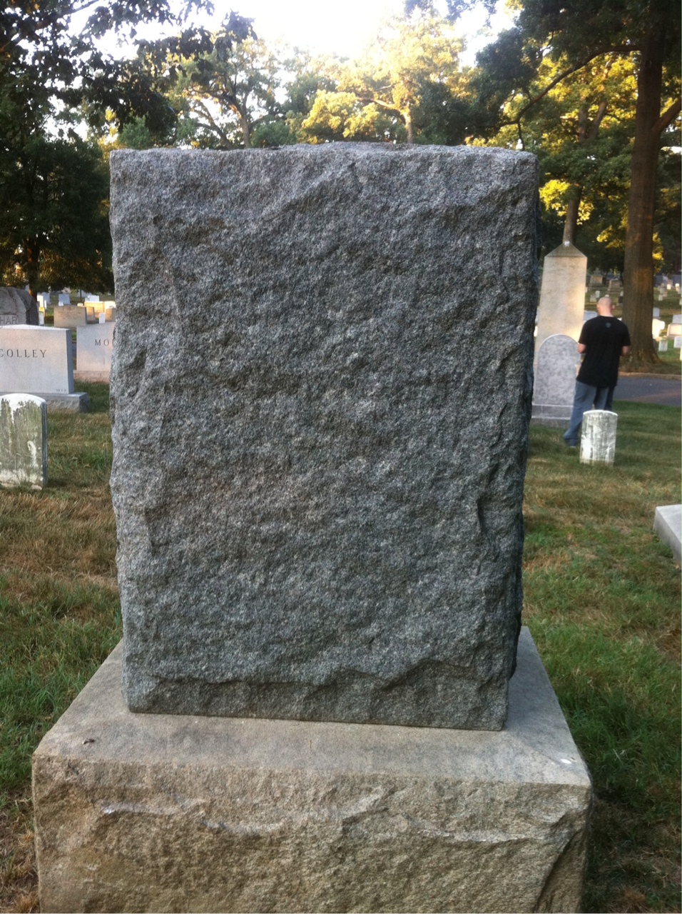 Back of headstone — E Corbin
