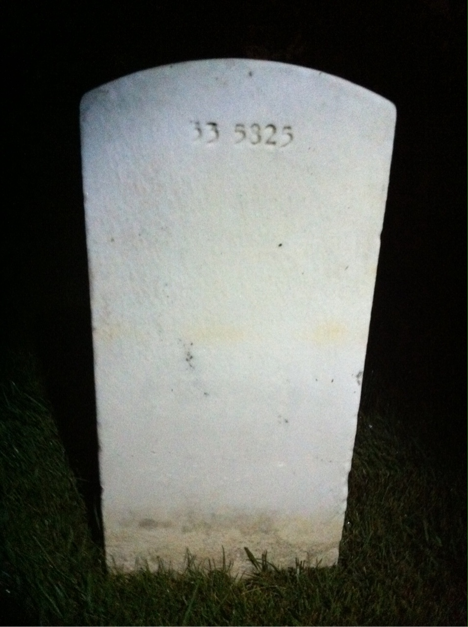 Back of headstone — Samuel Ally