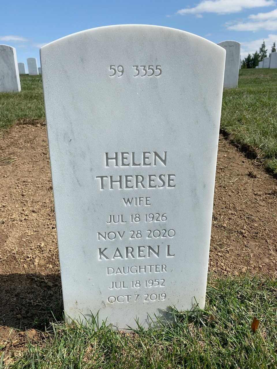 Back of headstone — Ronald Beichner