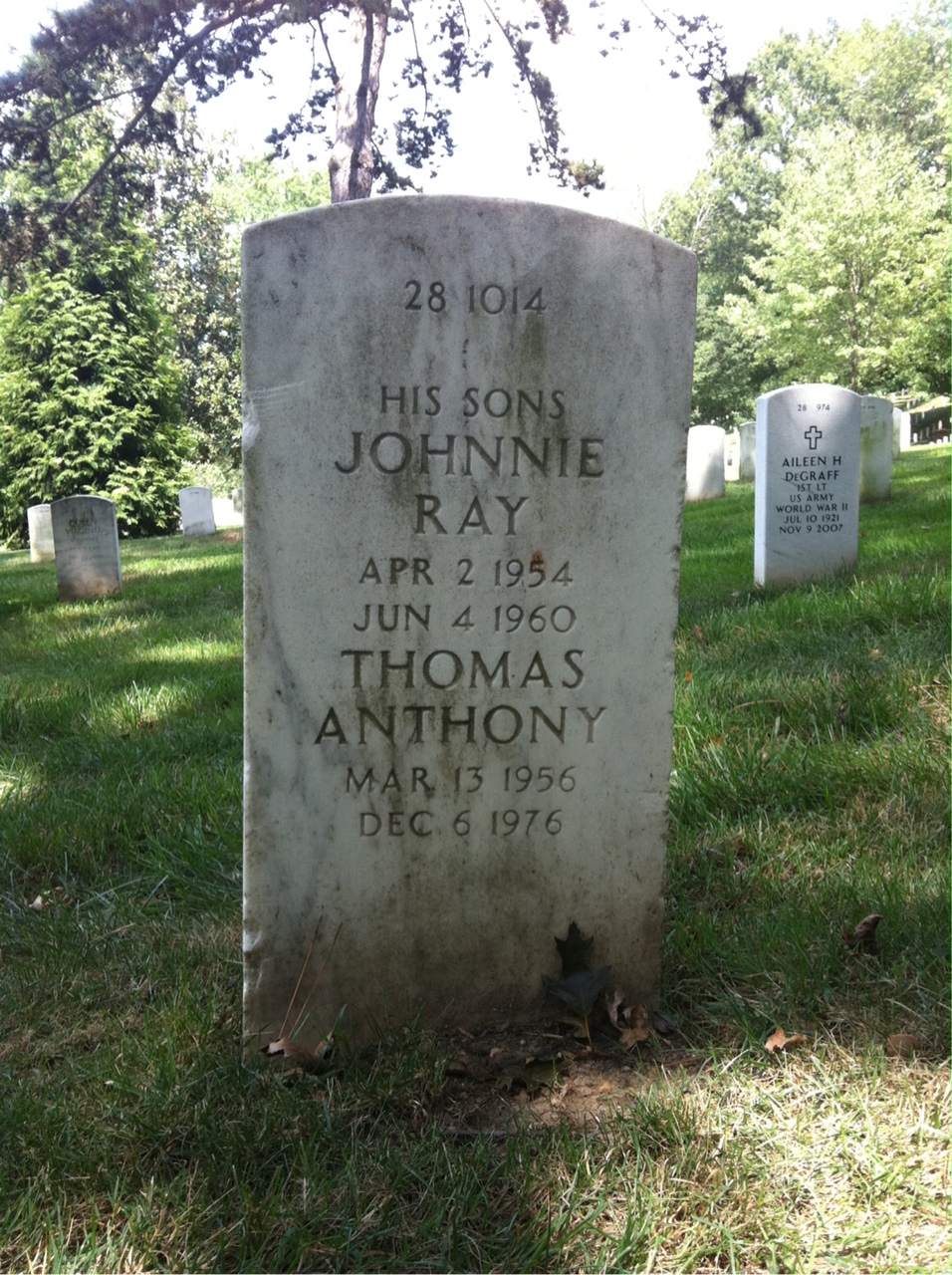 Back of headstone — Elzie Mullins
