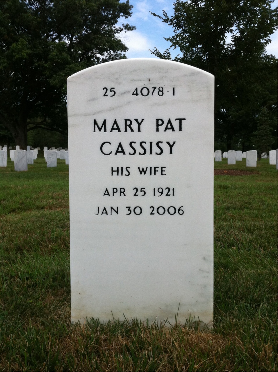 Back of headstone — Bruce O'Dell