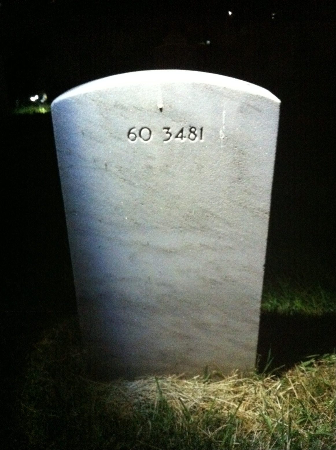 Back of headstone — Oliver Barr