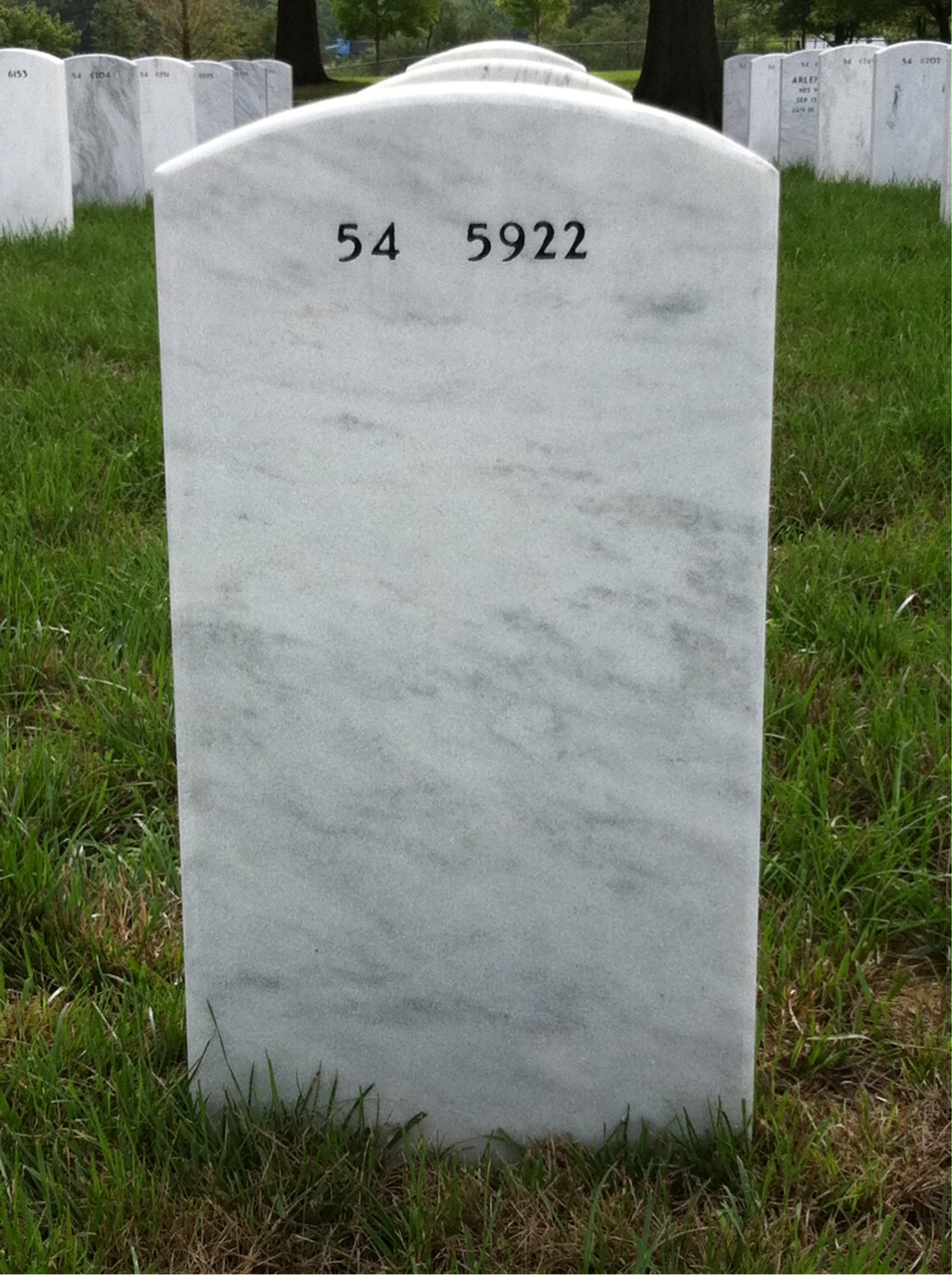 Back of headstone — Harry Boomer