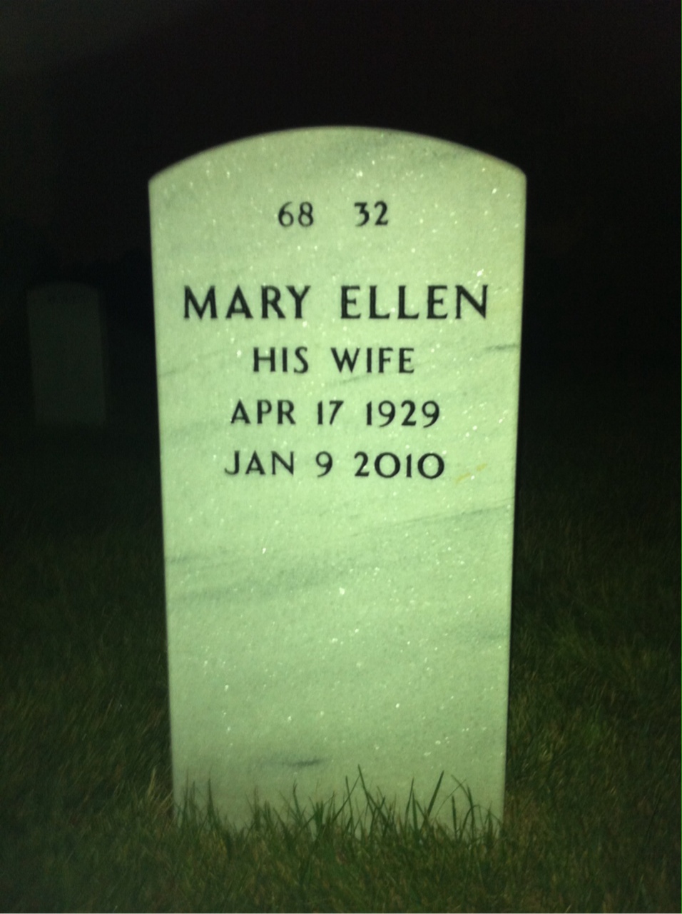 Back of headstone — Bunnie Farnsworth