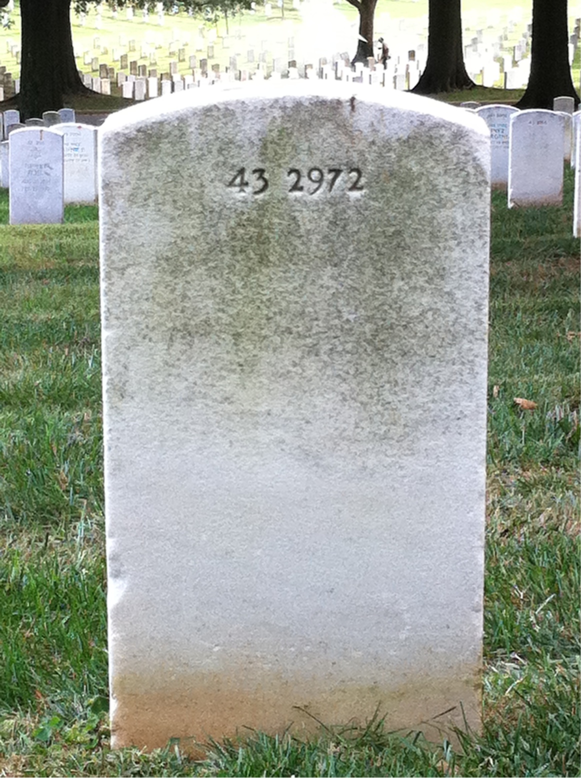 Back of headstone — Robert Adams