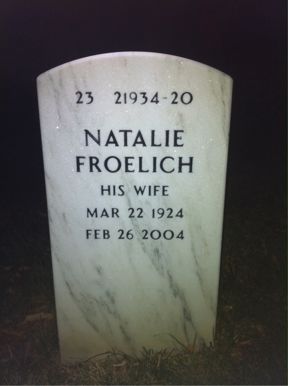 Back of headstone — George Bond