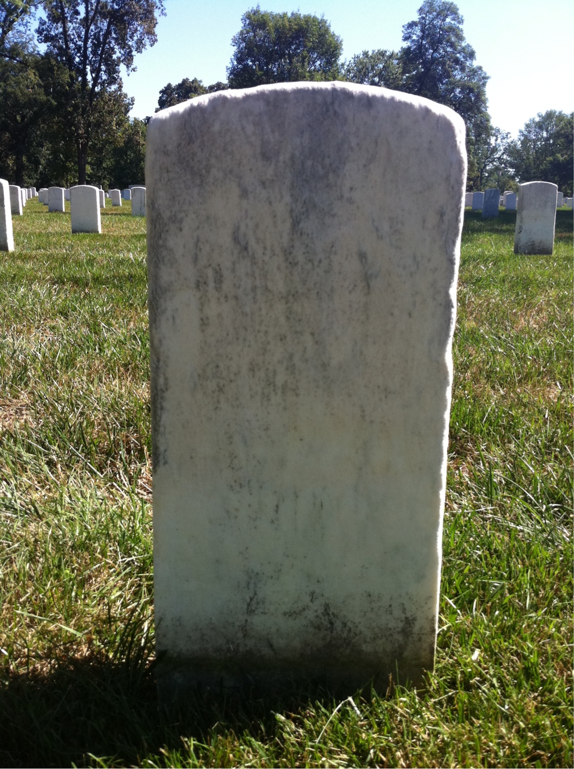 Back of headstone — Horace Moody
