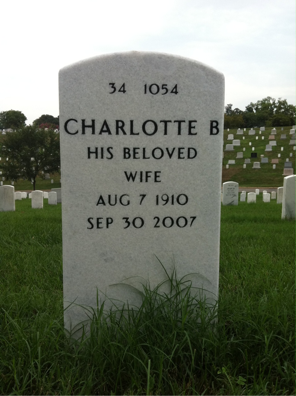 Back of headstone — William Behrenberg